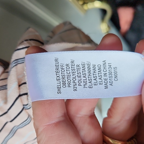 Adrianna Papell Striped Flutter Sleeve Blouse Size L Color Peach - Picture 3 of 7